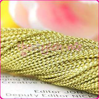 Golden Metallic Jewelry Beading Cord Card Braid 100yds  