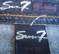 Seven 7 Womens Premium Blue Flare Capris Jeans Size 32  