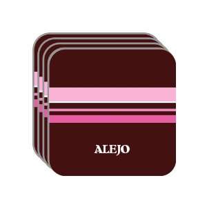 Personal Name Gift   ALEJO Set of 4 Mini Mousepad Coasters (pink 