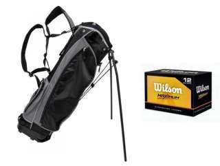   Lite Golf Stand Bag Clubs Full Size + 12 Wilson Maximum Balls  