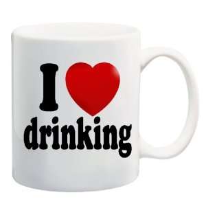  I LOVE DRINKING Mug Coffee Cup 11 oz ~ Heart Drink 