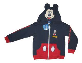 965 BNWT MICKEY MOUSE navy blue cotton hooded fancy jacket S 4 5 yrs 