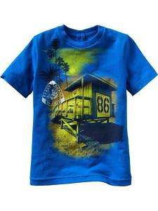 NICE Boys GAP KIDS Blue Beach T Shirt/Top Sz 4 5 NWT  
