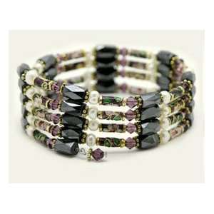  Hematite Wrap  Purple Passion Cloisonne Jewelry