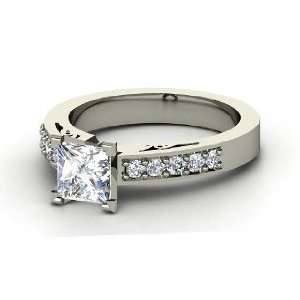  Dawn Ring, Princess Diamond Palladium Ring Jewelry