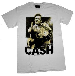 Johnny Cash Flipping The Bird Gold Country Music T Shirt Tee  