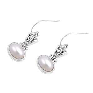   Earrings with Stone   Genuine Mabe Pearl   Height 23 mm Jewelry