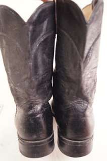 Acme Exotic Skin Man Made Black 9 D Mens Western Boots  