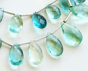 AAA Blue Green Fluorite Pear Briolette Beads 5pcs  