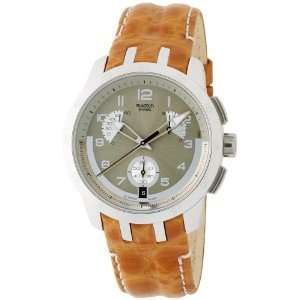  Swatch YRS401 Mens Sand Structure Cream Dial Chronograph Watch 