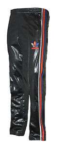 New Mens Adidas Originals Chile 62 Black Wet Look Pants XS S XL  