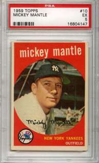 1959 Topps #10 Mickey Mantle PSA 5  