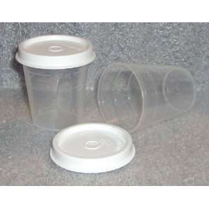 Tupperware Midgets Pill Containers 2oz Bowls, Set of 2 Clear w/ White 