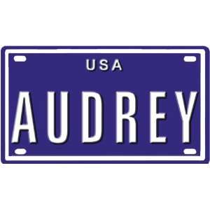  Audrey USA mini metal embossed license plate name for bikes 