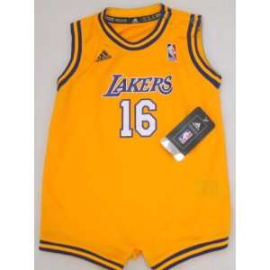 NBA Adidas L.A. Lakers Paul Gasol Onesie Jersey Infant 12 Months Gold 