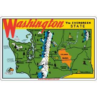  Fridgedoor Washington Map Travel Decal Magnet Automotive