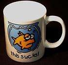 WELLER Marked DICKENS WARE FISH SWIMMING 5 1 4 MUG  