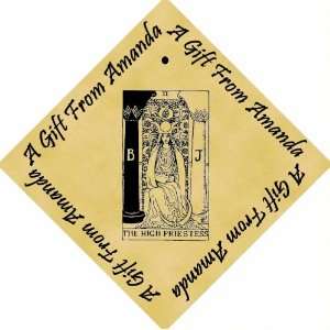   PERSONALIZED Parchment 6cm Square Gift Tags Tarot The High Priestess