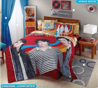 Teens Jonas Brothers Rock Comforter Bedding Set Twin 6  