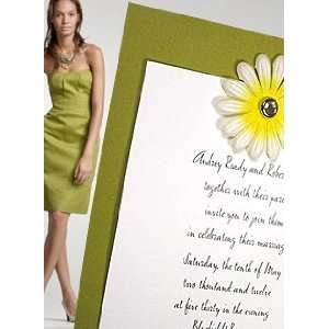   Kit Kiwi Green with Yellow Embossed Flower