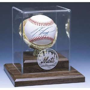    MLB Single Baseball Display Case with Wood Base