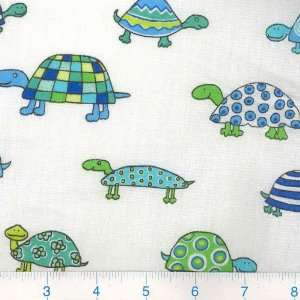 45 Wide Happy Turtles Fabric By The Yard Arts, Crafts 