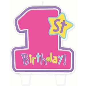  Hugs and Stitches Girls 1st Birthday Candle Toys & Games