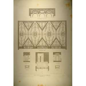  1860 Engraving Palazzo Altieri Palace Ceiling Rome 