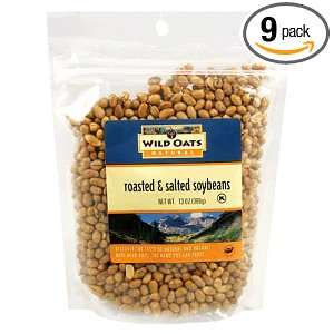 Wild Oats Natural Roasted & Salted Soybeans, 13 Ounce Bags (Pack of 9)