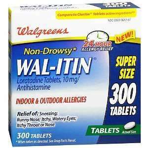   Wal Itin 24 Hour Allergy Relief Tablets, 300 ea 