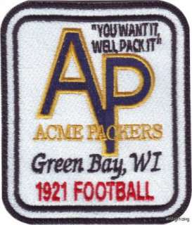 NFL ACME PACKERS EMBROIDERED SEW ON PATCH  