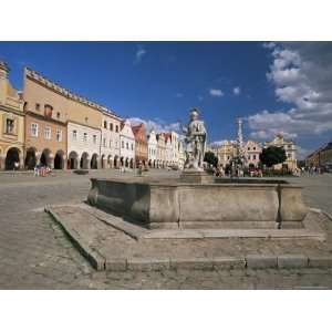 Marian Column, Town Square, Telc, Unesco World Heritage Site, South 