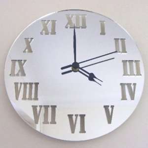 35cm Classic Roman Numerals Round Clock Mirror 