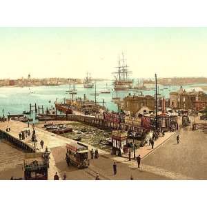   Travel Poster   Harbor Portsmouth England 24 X 18 