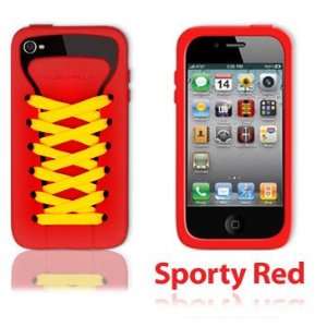  iShoes Soft Red Shoe Skin Case Set with Mulicolor Laces in 