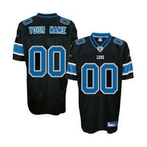 Reebok NFL Equipment Detroit Lions Black Authentic Customized Jersey 