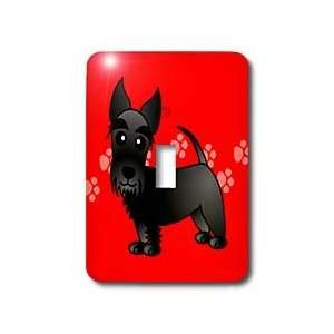Janna Salak Designs Dogs   Cute Black Scottie   Cartoon Dog   Red with 