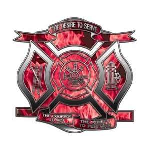  The Desire to Serve Firefighter Decal   Inferno Pink   2 