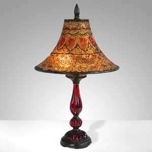  Set of 2 Amber Accent Table Lamps Lights Home Decor 
