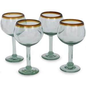  Globe Wine Glass in Amber (Set of 4)