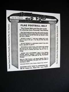 Mason City Tent & Awning Flag Football Belt print Ad  