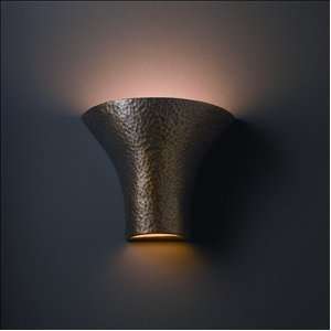   Design   Large Round Flared Wall Sconce Open Top and Bottom   Ceramic