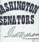 Ted Williams Washington Senators Shirt Facsimile Auto