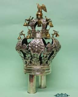   Parcel Gilt Silver Torah Crown By Moszek Charlap Warsaw 1893  