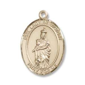    14kt Gold Our Lady of Victory Medal St. Mary Mother of God Jewelry