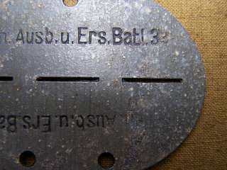 WW2 German Elite Force DOGTAG. 33 Gren. Batl. RARE Estonian 