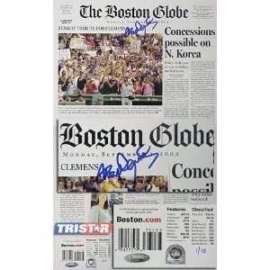    Roger Clemens Autographed Boston Globe Cover