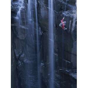 Rock Climbing Alongside a Waterfall in Sycamore Canyon Photographic 