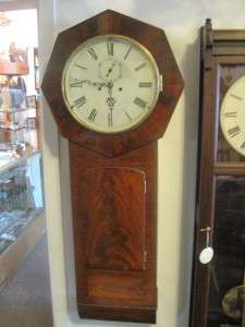 Antique English Tavern Clock c.1790s Burl Walnut Wood  