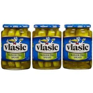  Vlasic Kosher Dill Pickle Spears, 24 oz, 3 ct (Quantity of 